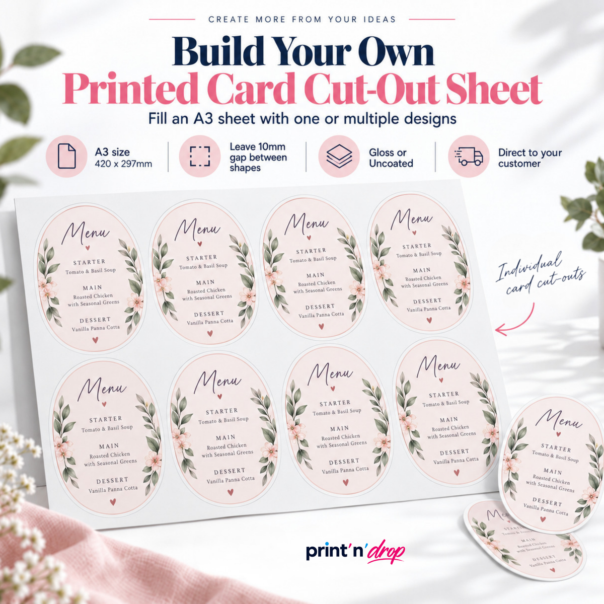 A3 Build Your Own Printed Card Cut-Out Sheet